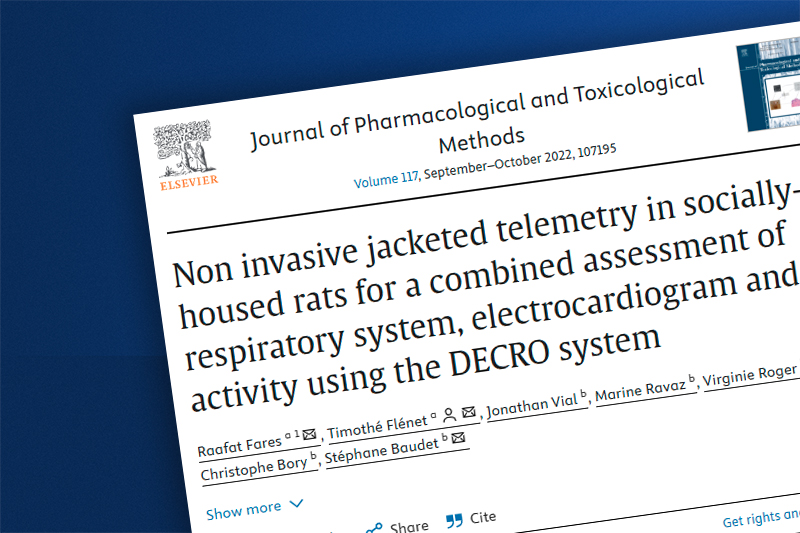 Non invasive jacketed telemetry in socially-housed rats for a combined assessment of respiratory system, electrocardiogram and activity using the DECRO system